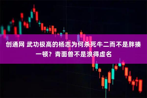 创通网 武功极高的杨志为何杀死牛二而不是胖揍一顿?青面兽不是浪得虚名
