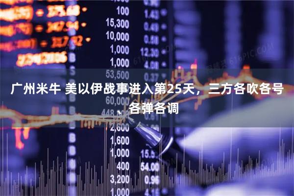 广州米牛 美以伊战事进入第25天，三方各吹各号、各弹各调